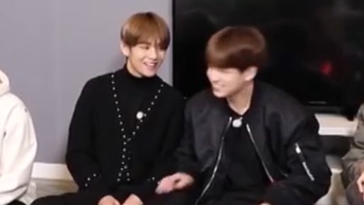 Whenever one of them is not feeling well, I’m happy to see that they’re beside each other.. just there, sitting beside each other!  #taehyung  #jungkook  #taekook 