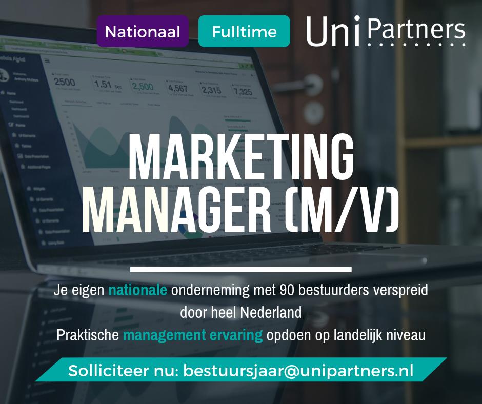 Weet jij al wat je volgend jaar gaat doen? UniPartners Nederland is op zoek naar een nieuwe Marketingmanager! Deze kans laat jij toch niet liggen?

Kijk voor meer informatie op: unipartners.nl/internal-vacat…