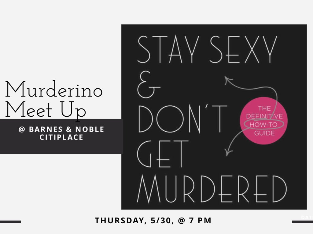 They wrote a book! Happy #NewReleaseTuesday, #murderinos! Today’s the day you can get your hands on #StaySexyandDontGetMurdered by @KarenKilgariff and #GeorgiaHardstark!! In order to fully #celebrate, we’ll be having a #murderinomeetup this Thursday 5/30 at 7 PM! #ssdgm