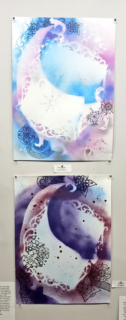 Amylynbrand's tweet image. Senior shout out to Honors #Art student, Molly, and her ambitious final concentration mural, building on her previous large scale paintings. #ccdsarts #ccdslearning #arteducation #artteacher @CountryDay @jgweinheimer