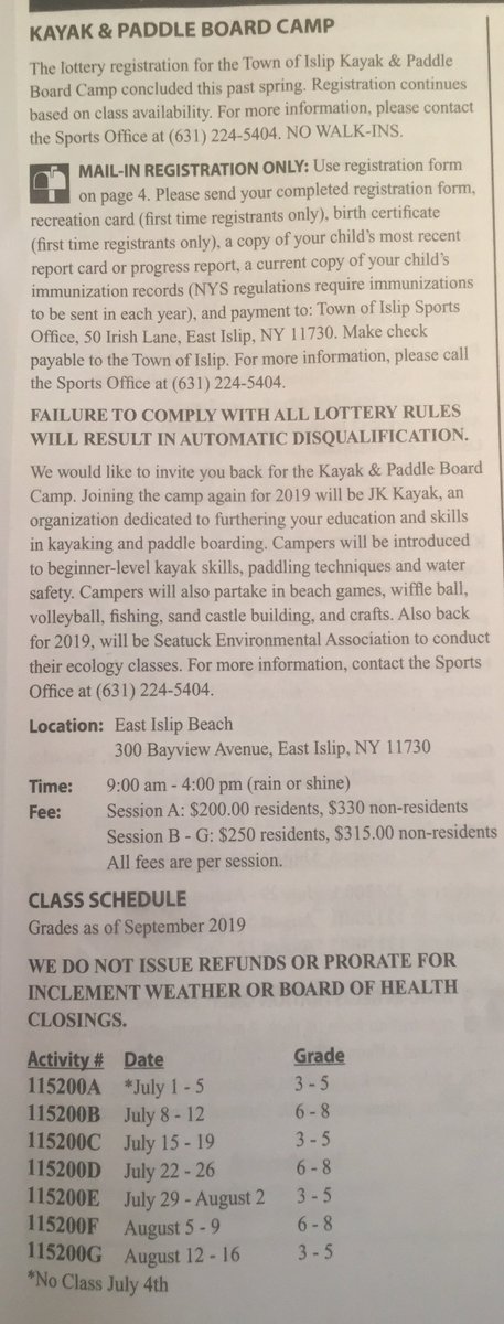 Check out our new adult paddling program as well as our popular youth paddling camp at East Islip Beach. Visit us at jkkayak.com or email us at info@jkkayak.com for more information. 😎