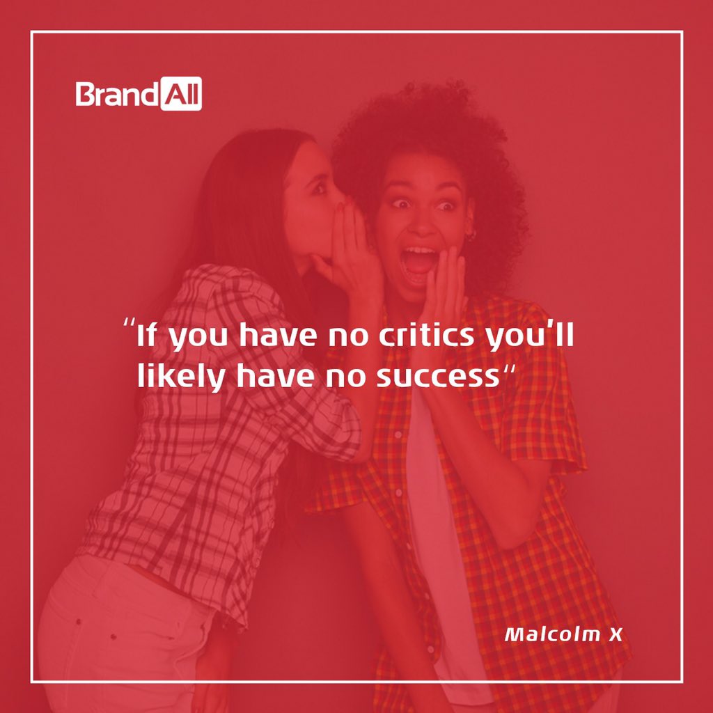 BrandAllNG's tweet photo. If you have no Critics, you’ll likely have no success. 
We love branding your business to success. 
#brandall #branding #brandingdesign https://t.co/U5ejknk2h0