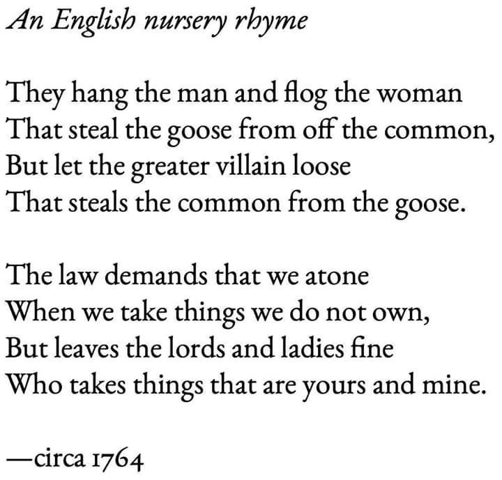 paulinepark's tweet image. #English nursery rhyme c. 1764: #classprivilege is alive &amp;amp; well in 2019 as our #corporate overlords ensure that #Democrats &amp;amp; #Republicans alike continue to push destructive #neoliberalism; we need to challenge the #oligarchy &amp;amp; demand #accountability &amp;amp; radical change~!