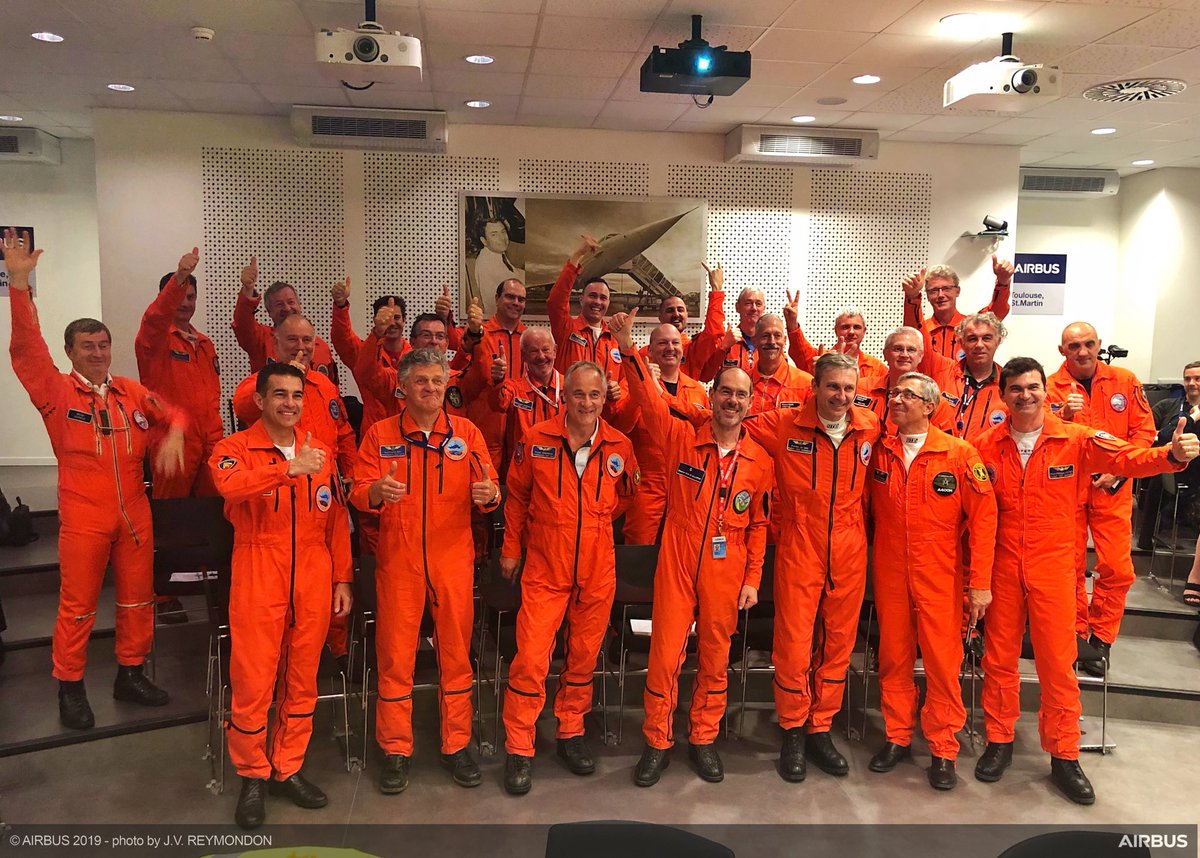 When our test pilots👨‍✈️meet together in the briefing room, you know you can expect something HUGE ✈️✈️✈️✈️✈️✈️! #StayTuned #Airbus50