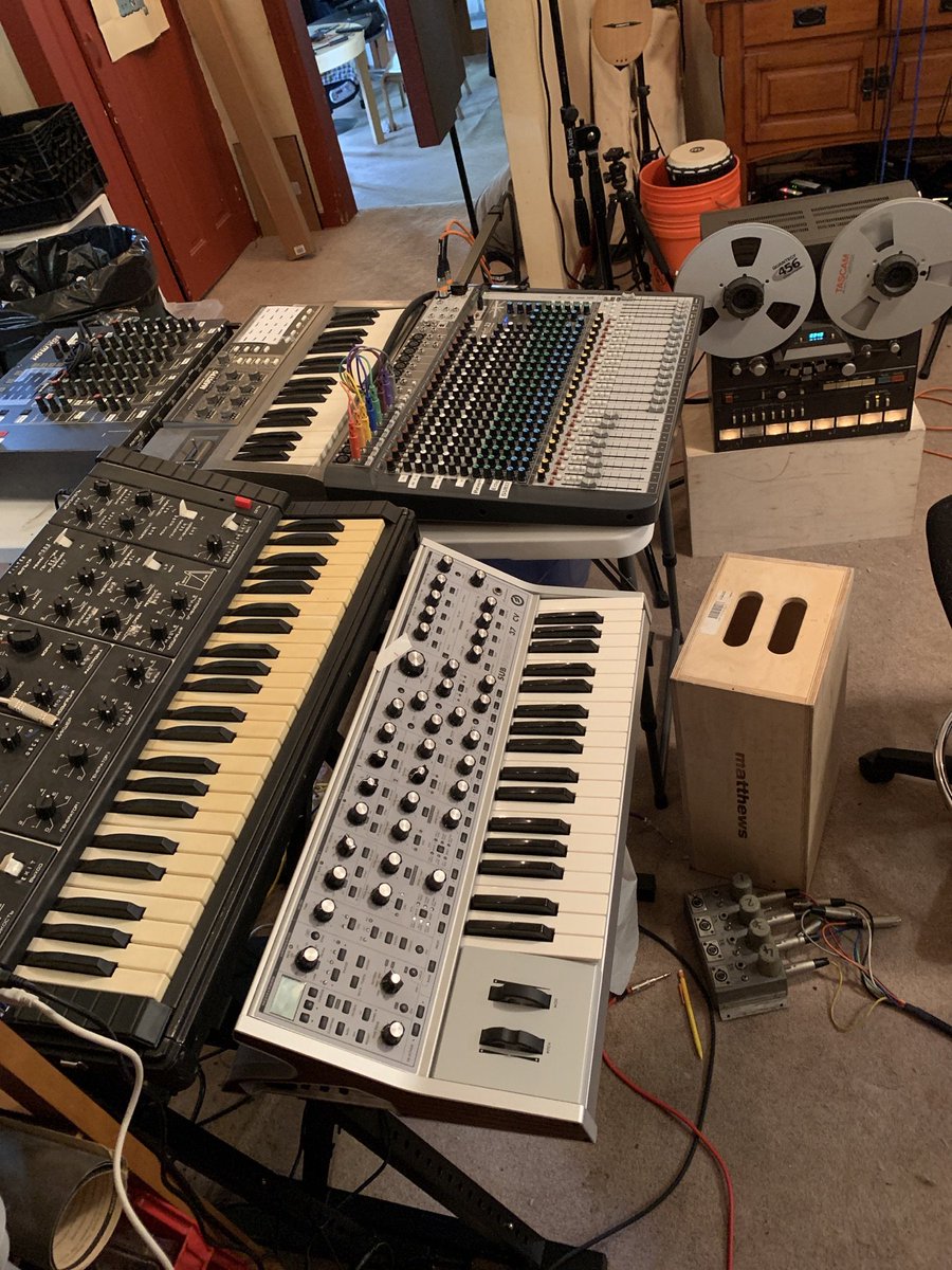 billnobes's tweet photo. I am performing at  Asthenosphest this Sat at 8:10pm at  TCHR! I’m working on a totally new performance modality that will hopefully broaden the canvas. #synthwave #synthesizer #synthlife #analogmusic #moog #moogsub37 #polivoks #formanta #tascam #tascam38 #musicproducer https://t.co/5dTgCz7tQ9