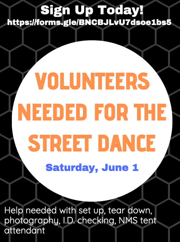 HELP NEEDED!! We are in search of volunteers for this Saturday @ the STREET DANCE! Click the link below to help make this annual Noblesville event a success!😃

To Register:
forms.gle/BNCBJLvU7dsoe1…