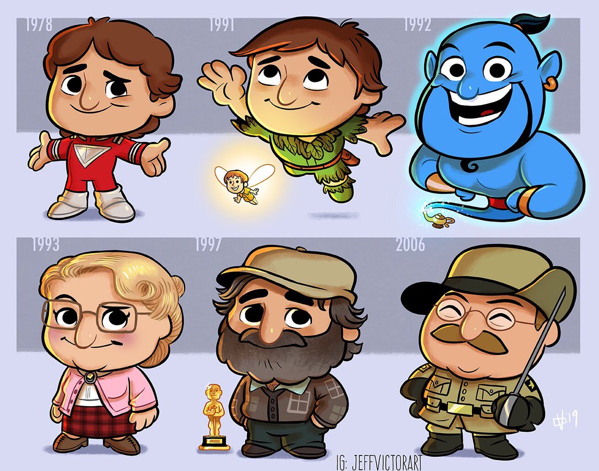 jeffvictorart's tweet photo. The Evolution of the one and only Robin Williams. I miss him terribly. ๐ #RobinWilliams #aladdingenie #PopCultureEvolutions https://t.co/XXH9bPXjMU