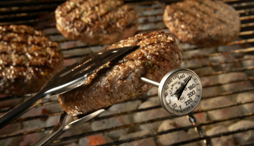 FDAfood's tweet photo. That hamburger may look good BUT color &amp; texture are unreliable indicators of #FoodSafety. Use a food thermometer to ensure it's cooked to correct temperature. #NationalBurgerDay https://t.co/ieNZU8q8VL