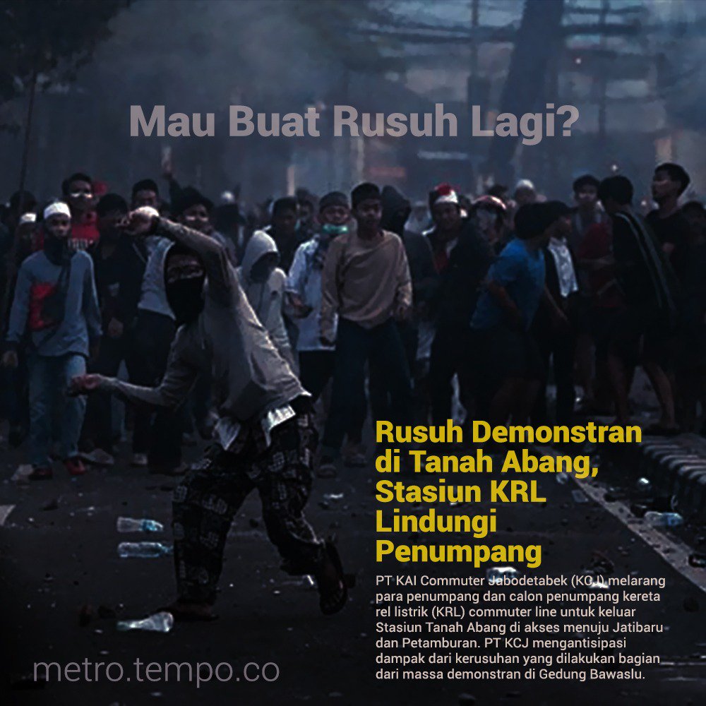 Nurvava1's tweet photo. sadarlah kalian, kerusuhan kemarin banyak membuat kerugian untuk negara
#MauBuatRusuhLagi https://t.co/NKaEZUGjNn