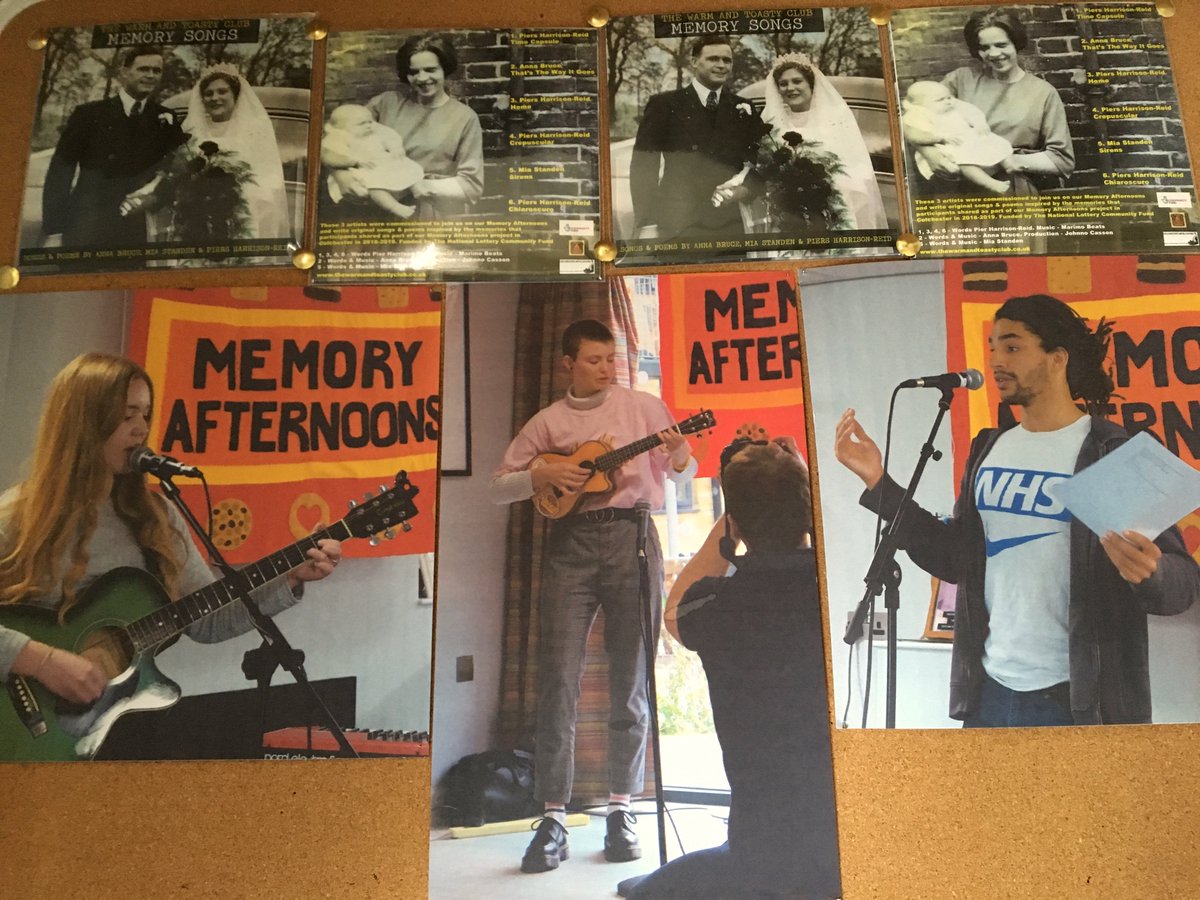 WarmToastyClub's tweet photo. Display board from the weekend show @ColchesterArts of our #MemorySongs artists #Annabruce @miastanden @PiersThePoet
Hear what they created from memories shared at #MemoryAfternoons https://t.co/DduK8zrjRZ https://t.co/bPNI9RO3tv