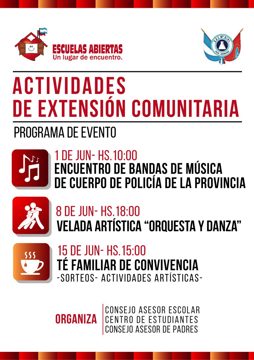 liliruiz_ruiz's tweet photo. vecino de zona norte. El equipo de Escuelas Abiertas te invita a sumarte a este evento el sábado 01 de junio a hs10. Políticas Socioeducativas siempre apoyando a los jóvenes. TE ESPERAMOS!!!!! @Tincho_Figueroa @patriciapinasco @FerSiarezEa  @larubita70 @rubem_dario29 https://t.co/371vxNHbTl