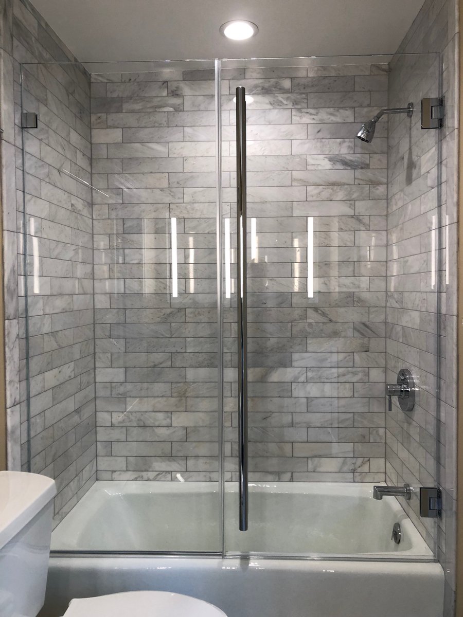 One of our latest shower units! #glass #showerunit #bathroom #renovation