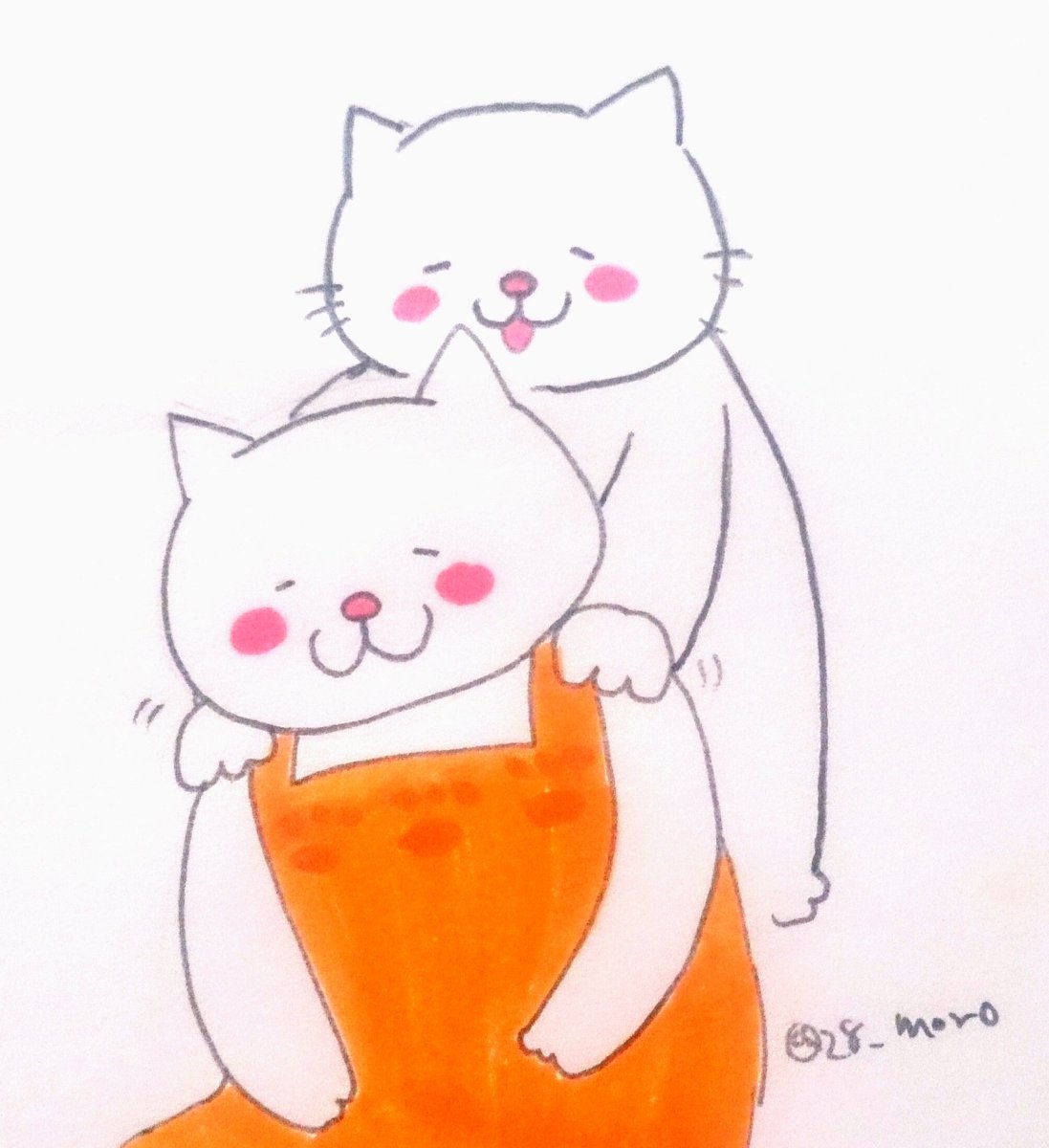 Moro お疲れ様の肩もみ イラスト 猫