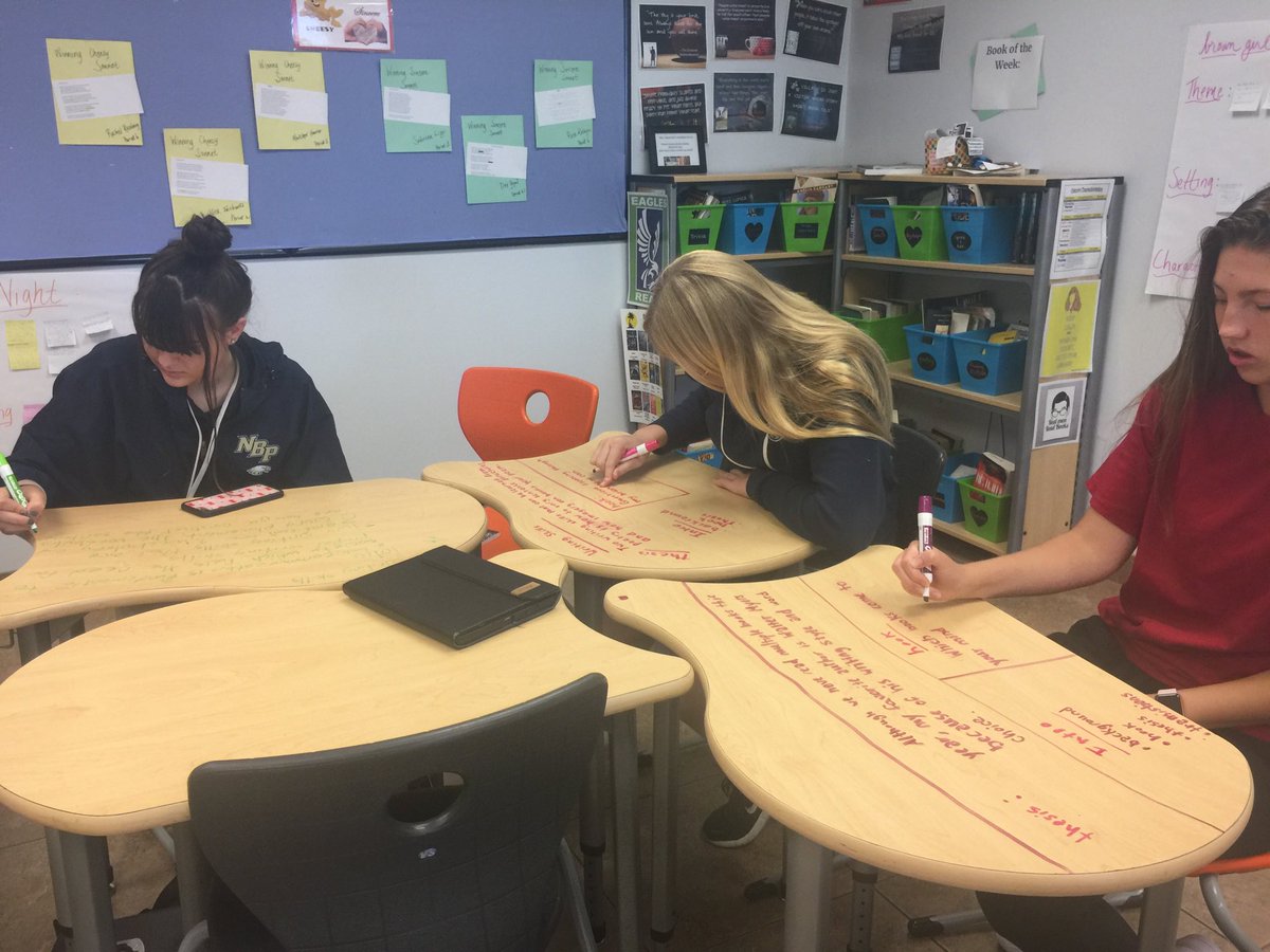 DiamondNBPS's tweet photo. 8th graders review the writing skills we’ve learned this year and practice writing hooks, theses, and organizing their essay ideas #westilllearninmay #nbcot ⁦@NBPSEagles⁩ ⁦@NBMIDDLE⁩ https://t.co/vMKo7SIyZS