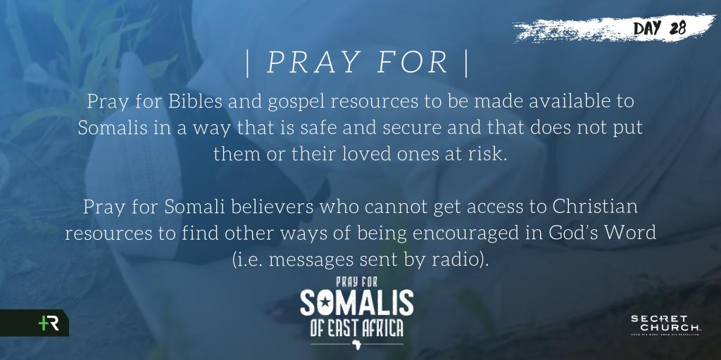 FollowRadical's tweet photo. Somali believers have little to no access to Bibles or other gospel resources. Those who do have access must be careful, as these resources would be seen as evidence against them if they were caught. #SecretChurch19 https://t.co/HKHAw0MKXj