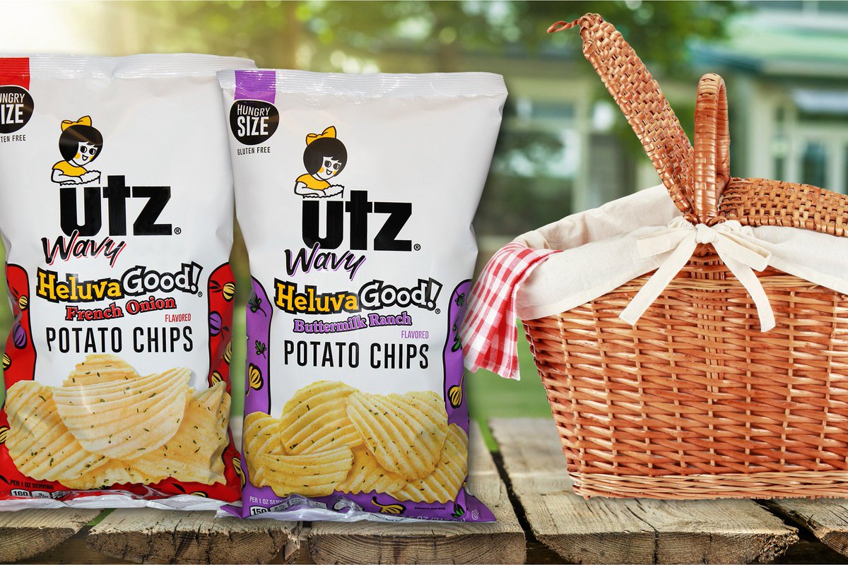 UtzSnacks's tweet photo. Utz Wavy Heluva Good! Potato Chips are two of our favorites! We can't decide which flavor we like better! French Onion or Buttermilk Ranch?! #YouDecide

#WavyChips #ThisOrThat #Snacking #PotatoChips #Picnic #BBQIdeas #HeluvaGood #Utz https://t.co/9PGN8rlDlb