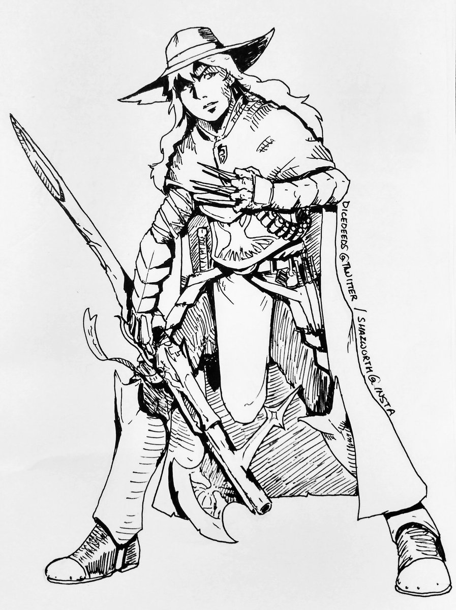 #sketchbook #stories! A #hunter or the #hunted?

#rifle #halberd #wildwest #cloakanddagger #FantasyArt #illustration #characterart #characterDesign #penandink #badasswomen #rad #scarface #sayhellotomylittlefriend #critters