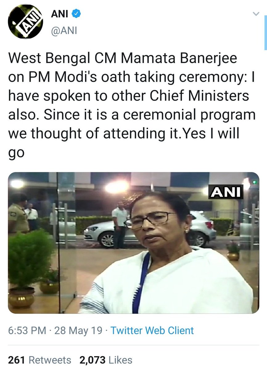 Image result for mamata Tweet about her not attending swearing in of Narendra Modi