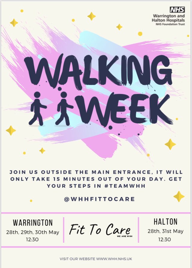 It’s walking week, join us at the entrance at 12.30 tomorrow #walkingweek <a href="/WHHNHS/">WHH 🏥</a>