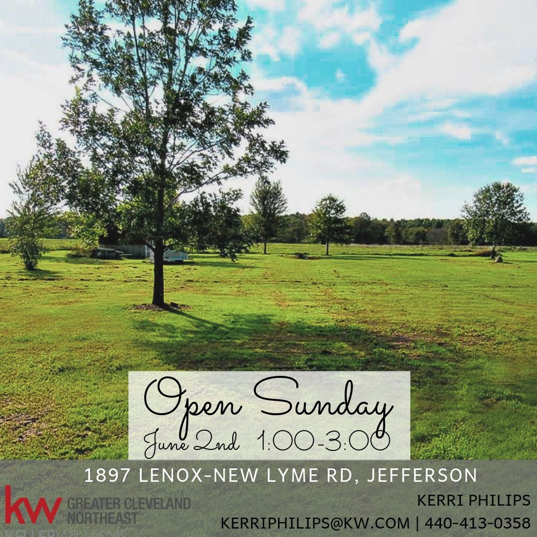 KerriPhilips's tweet photo. OPEN SUNDAY June 2nd 1:00-3:00
1897 Lenox-New Lyme Rd, Jefferson
Fabulous 4 bdrm, 2 full bath Ranch on 6 gorgeous acres! Many recent updates including new carpet (2019), fresh paint in many rooms (2019), front storm door (2018), and garage door (2018). https://t.co/hwY0WSbL3G