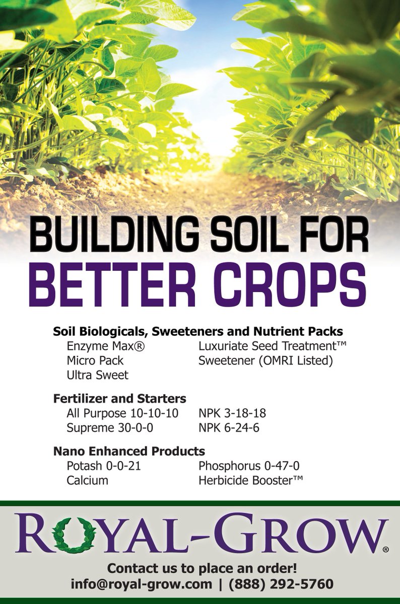RoyalGrow's tweet photo. Contact us for more info on our line of crop enhancement and biological products! 888-292-5760 | info@royal-grow.com | https://t.co/WEs7aAoUqn https://t.co/YUpkEzcGk8