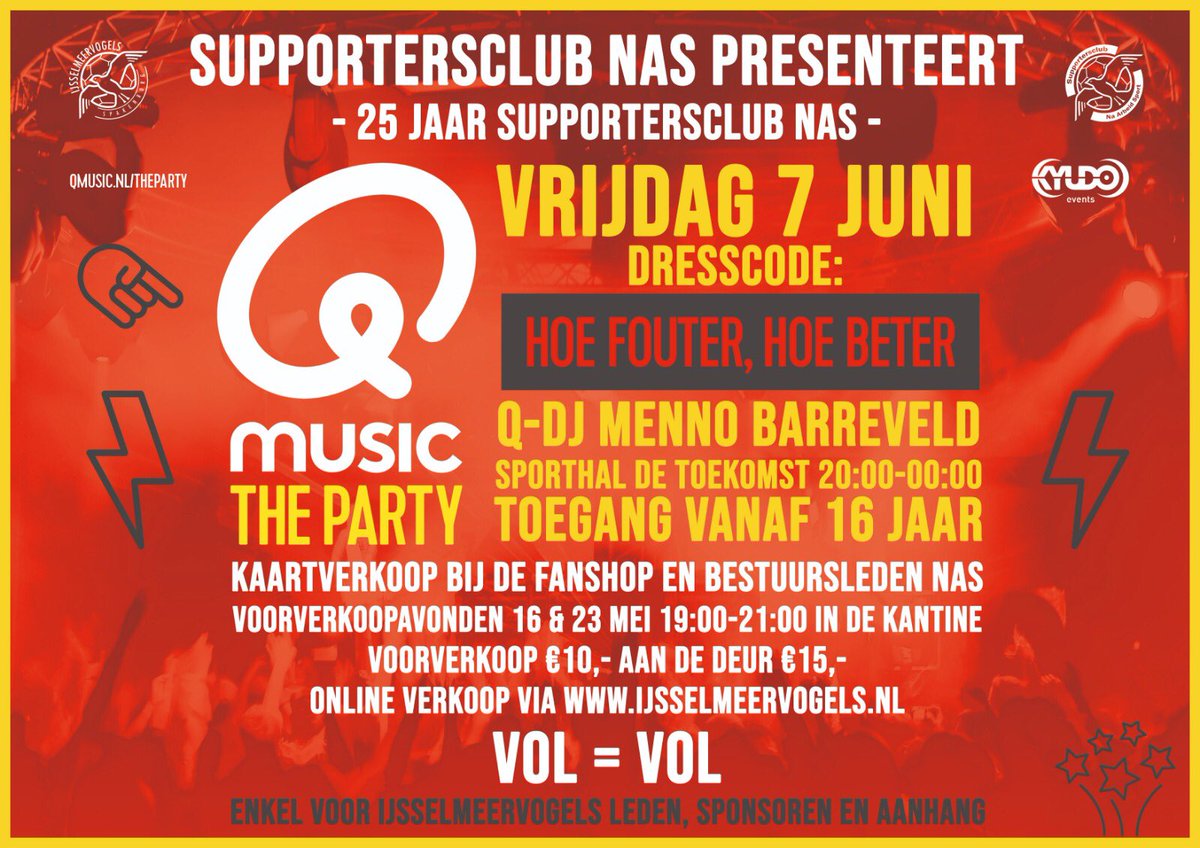 AdriedeGraaf's tweet photo. Al kaarten voor dit gave feest! Koop ze nu online via https://t.co/8BKuxgke2T @vvijv we zitten nu op bijna 300 verkochte kaarten dus kom gezellig met je vrienden/familie. #nas #qmusic #fouteparty #7juni https://t.co/JtzFgFQjbR