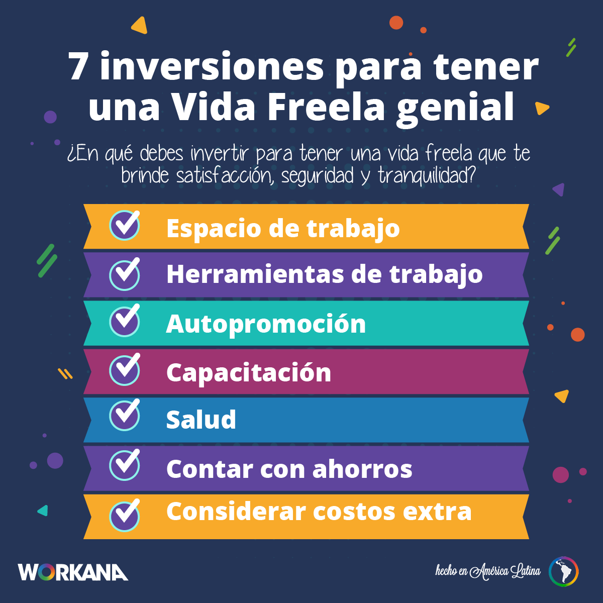 workana's tweet photo. ¿Qué necesitas para tener una #VidaFreela responsable y feliz?😎
Revisa estos #freelatips:
https://t.co/abmKlanPhu
#freelancer #digitalnomad https://t.co/py2HlE7UCB