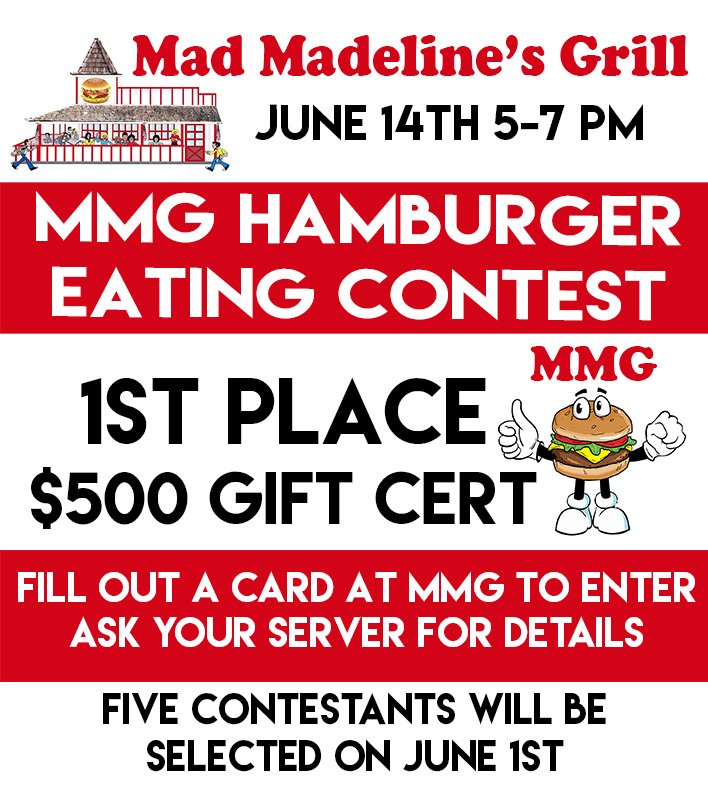 MMGBurgers's tweet photo. Still looking for contestants - closing date for entries is May 31st.
Mad Madeline's Grill's First Hamburger Eating Contest on Friday, June 14th, 2019! 🍔🍔🍔🏆
Visit MMG to fill in your entry today.
#madmadelinesgrill #mmg #foodeatingcontest #hamburgers #oldtowntemecula https://t.co/JvYTqhrGnj