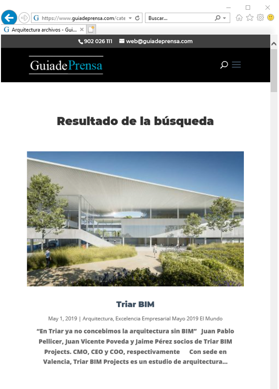 triar_bim's tweet photo. Hoy os compartimos el espacial @guiadeprensa que publica la edición digital de @elmundoes #BIM #Arquitectura https://t.co/uJaA7i3iSG