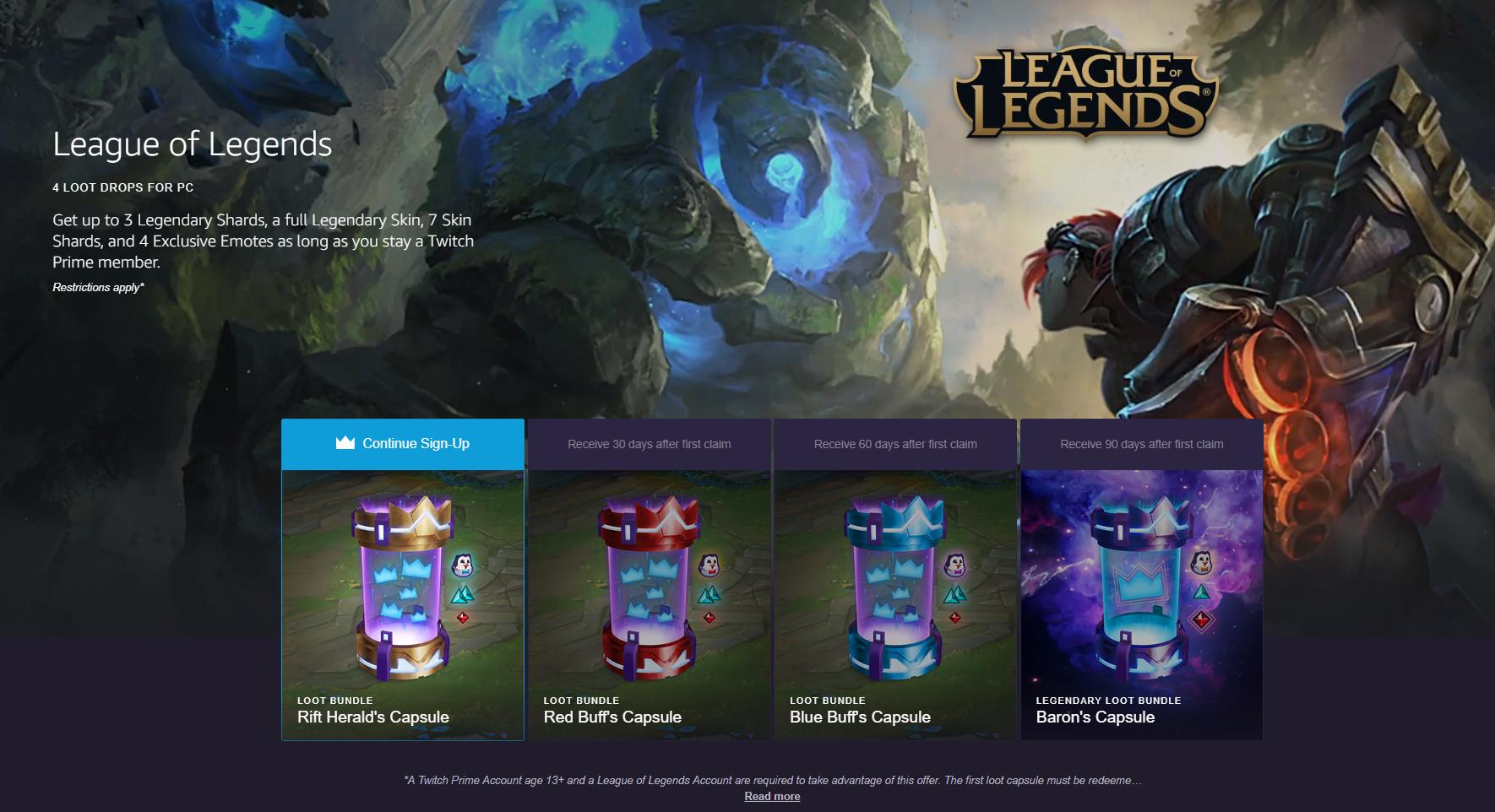 Twitch Prime loot for League of Legends is available now - The