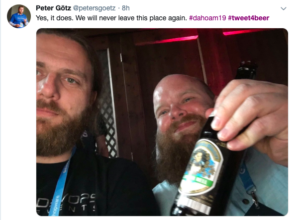 daho_am's tweet photo. That's it with #tweet4beer for today 🍺 We hope we could make you happy (and not too drunk 🤭). 
A big thanks to our partner @shopware for making it happen! #dahoam19 https://t.co/A2dn9m2DFa