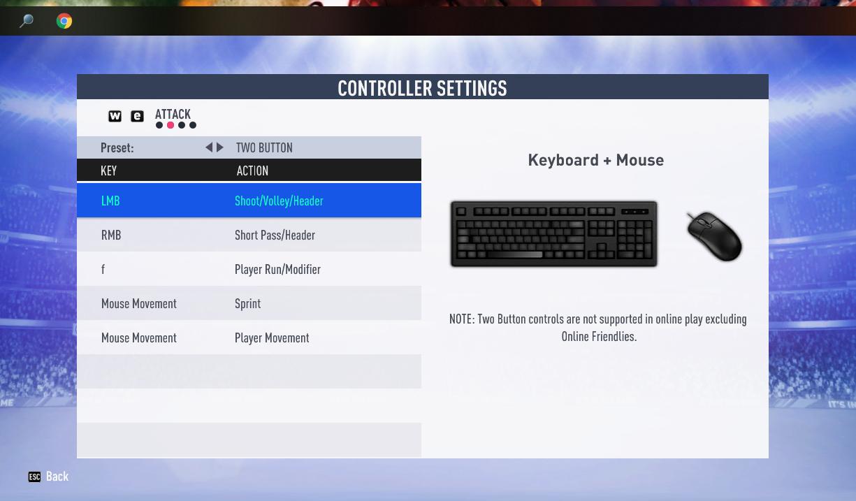 FIFA Keyboard Controls: The main basic controls