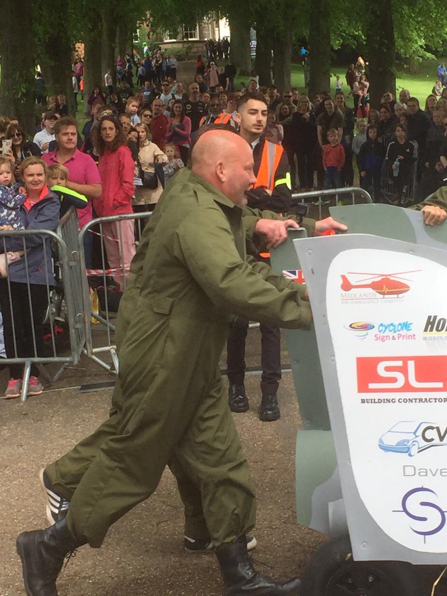 A great day with @SevernBusiness and @MAA_Charity raising funds and interest. #shrewsbury #shrewsburywackyraces @ShrewWackyRaces amazing turn of events having genuine a Vulcan pilot turn up and agree to take a run down the hill.