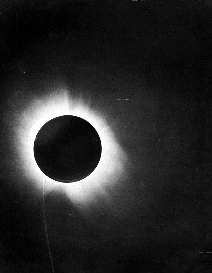 NASA's tweet photo. One hundred years ago, a total solar eclipse turned an obscure scientist into a household name. You might have heard of him — his name is Albert Einstein. But how did a solar eclipse demonstrate his theory about general relativity? Find out: https://t.co/W1BvWo0ckX https://t.co/tcXd0FFD37