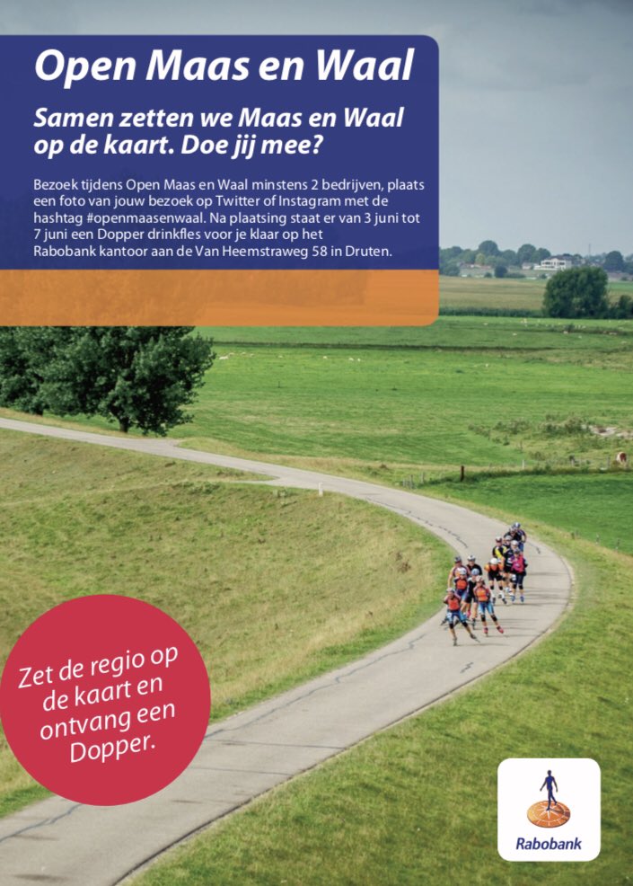 Samen zetten we op 1 juni Maas en Waal op de kaart met #openmaasenwaal @RaboMaasenWaal #growingabetterworldtogether