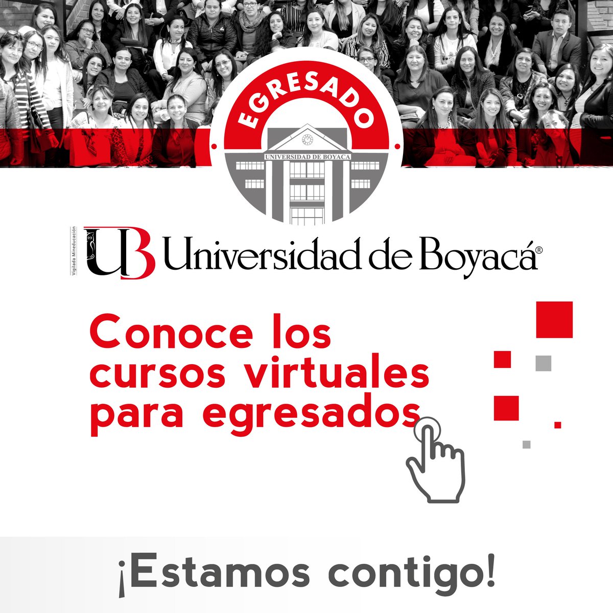 Universidaddboy's tweet photo. Abrimos inscripciones a los Cursos Virtuales para Egresados.
 Inscríbete ahora: https://t.co/0hSmdRidW4
 Aún tenemos cupos disponibles.
 #EgresadoUdB Seguimos siendo parte de tu proyecto de vida https://t.co/m6Up5jCgag