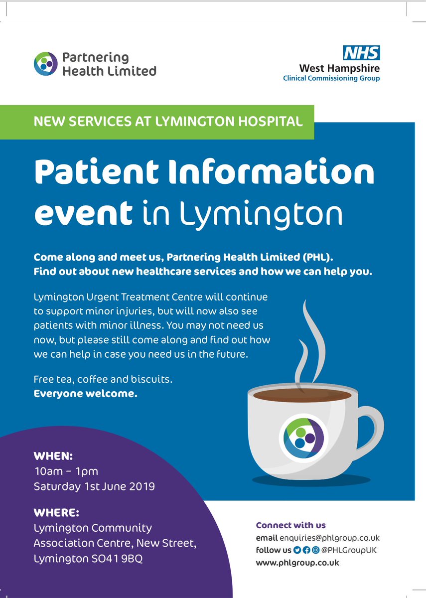 New services at your local hospital. Find out about new healthcare services and how Partnering Health Limited (PHL) can help you now or in the future. <a href="/lyndhursthighst/">Lyndhurst High St</a> <a href="/TheSouthernCoop/">Southern Co-op</a> <a href="/LymoTweetUp/">#LymoTweetUp 💚</a> @WestHantsCCG