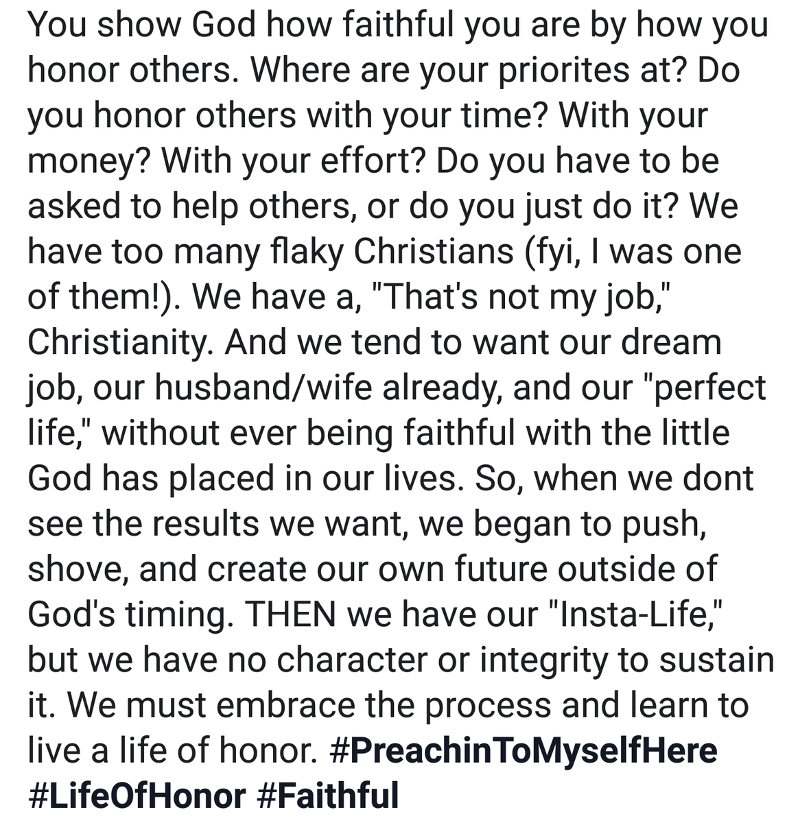 CjGreiner14's tweet photo. God is calling us to create a culture of honor within the Church! #Church #Christianity #Honor #QuitActingEntitled #integrity https://t.co/8tYVs8q5x1