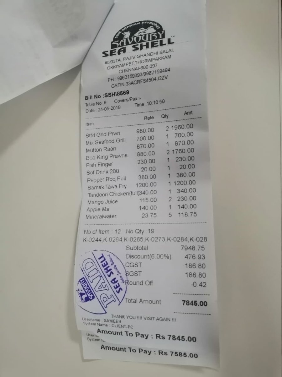 sathish9011's tweet photo. Extremely disappointed by the service they offered. We went as a team of 40 members as part of our team dinner. Many dishes especially the fish served were expired resulting in diarrhoea and vomiting for most individuals. @arya_offl #SavourySeashell #thoraipakkam https://t.co/6JyGMO3Exr
