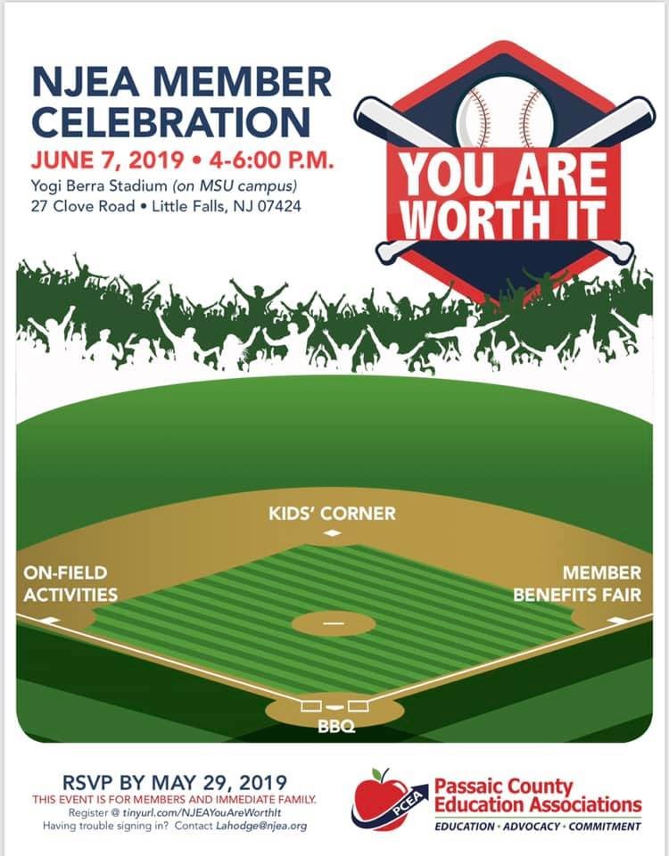 Join your fellow NJEA members and their families at this free event. We hope that you are able to attend!  Click the link to register:  tinyurl.com/NJEAYouAreWort… <a href="/PatersonEa/">Paterson Ed Assn.</a> <a href="/PCEAConnect/">PCEACommunications</a> <a href="/WEAPresident/">Wayne Education Assn</a> <a href="/EaHaledon/">Haledon EA</a> <a href="/HawthorneTA/">We Are Hawthorne</a> <a href="/REA_President/">Ridgewood Ed. Assoc.</a>