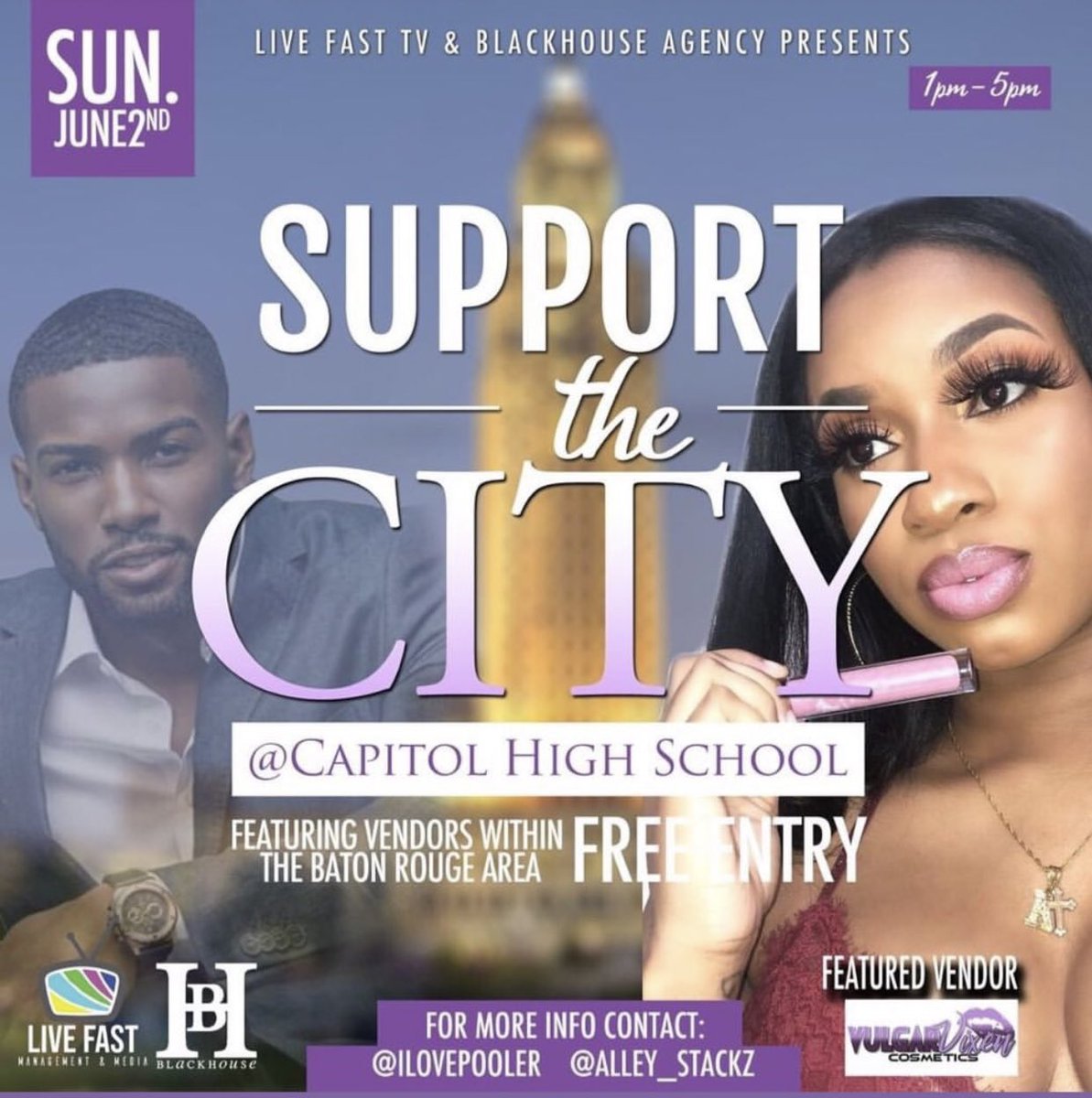 KBeautyBar_xo's tweet photo. This Sunday, we’ll be setting up shop at Capitol High School in Baton Rouge, La showcasing all our products. Items will be available for purchase and we will be doing some giveaways so you don’t want to miss this. Save the date 💜 #VulgarVixenCosmetics #SupportTheCity https://t.co/FGbVys3NWg