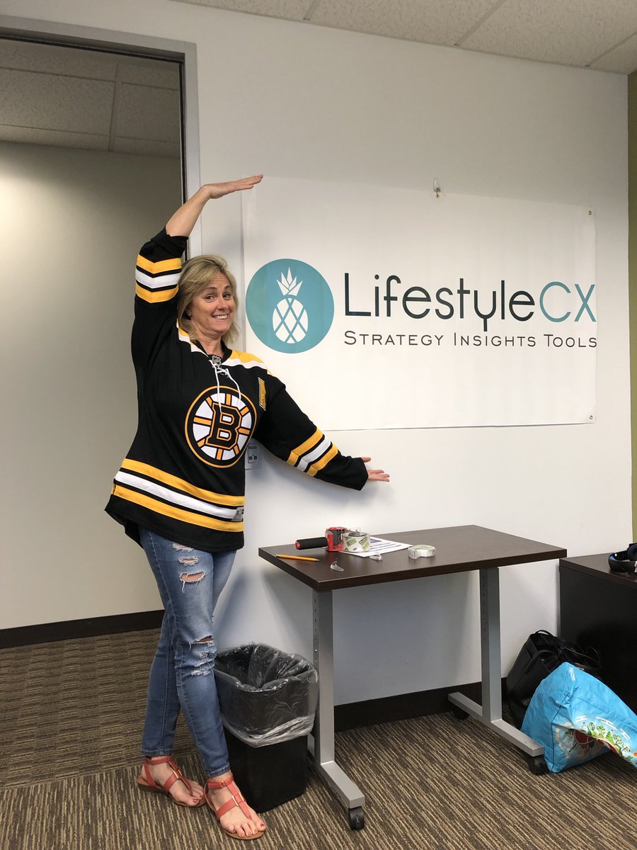 Celebrating the office and The Bruins!