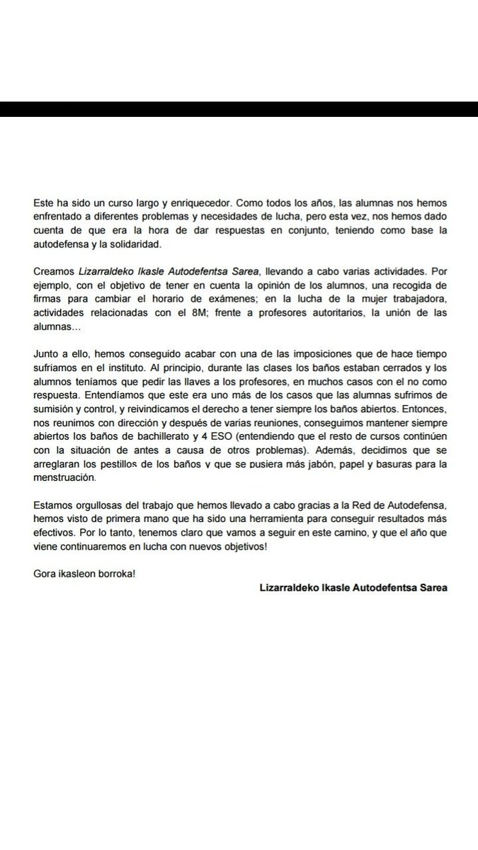 Borrokak ez du etenik, gora ikasleon borroka!! ✊✊✊✊