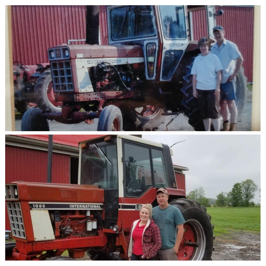 Downsville84's tweet photo. Dad would have been 62 today, and of course it's the day this bad boy shows up. #firsttractor #OntAg #likefatherlikeson https://t.co/H3DXhCcySz