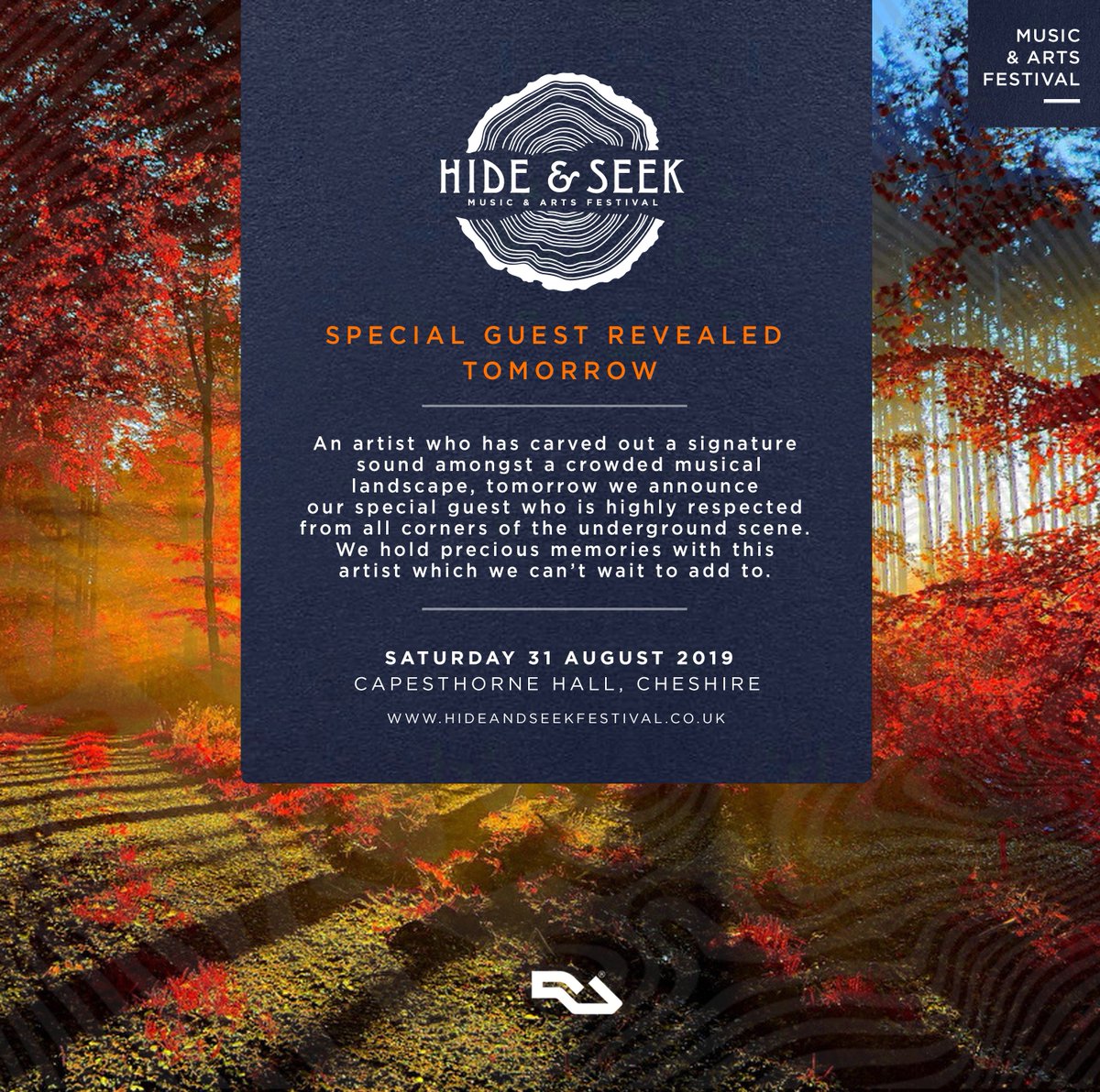 Hide&amp;Seek Festival 31/08
Special Announcement Tomorrow Night
hideandseekfestival.co.uk