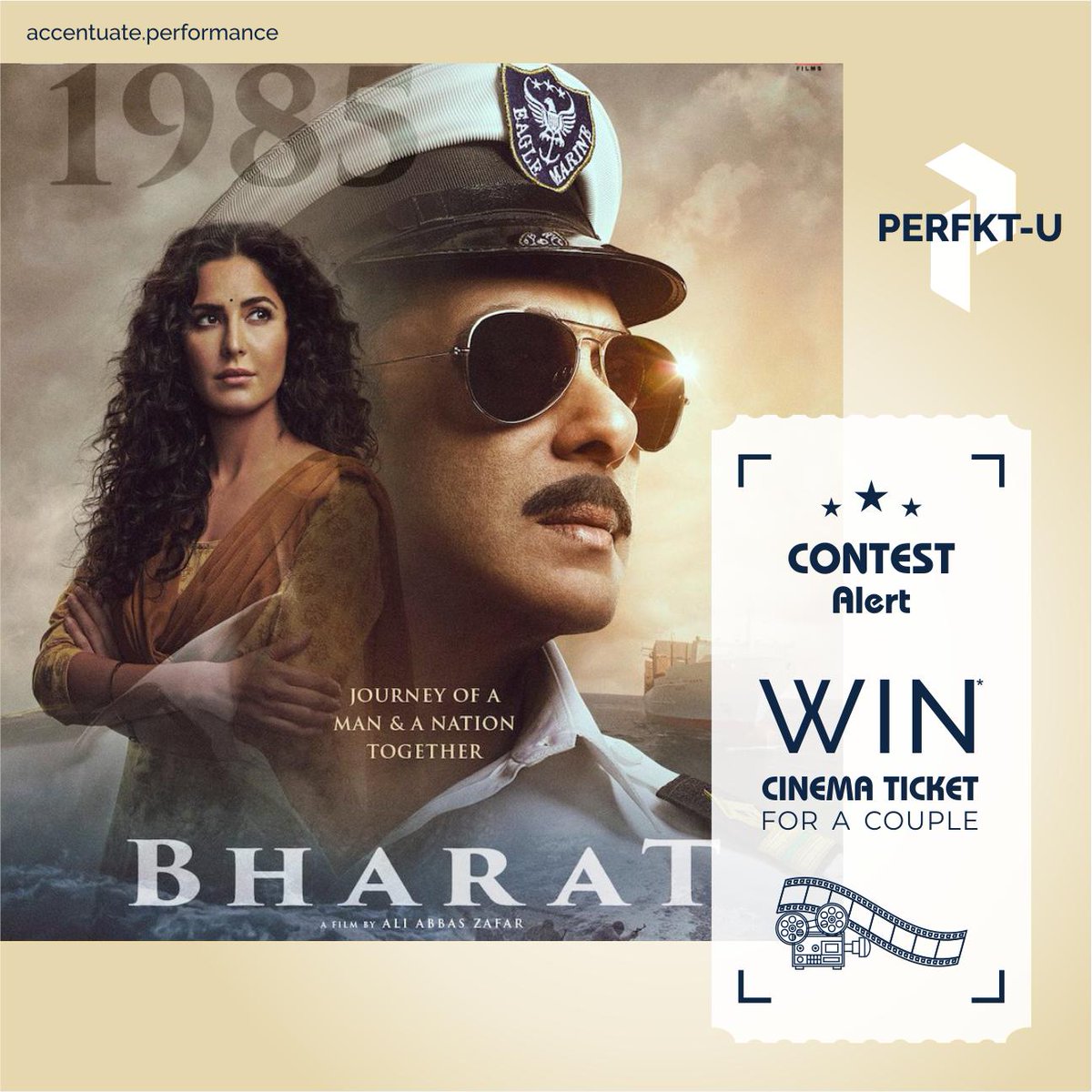 PerfktUofficial's tweet photo. #ContestAlert by #PerfktU
Participate and you could Win* @Bharat_TheFilm #MovieTickets for a couple!
___
Follow the steps
1. Like us at- https://t.co/5lI7dtH8ny
Follow us at- https://t.co/mvhcmO9mrK

2. Tag your Friends and ask them to Participate in activity. https://t.co/VbNVXc2wsF