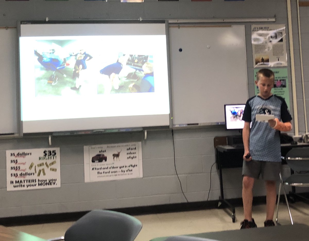 Noller7Director's tweet image. On April 25th my son helped me co-present on future workforce and education.   Today I got to be his co-presenter in front of his 4th grade class sharing all the exciting things he learned about @NCCRocks &amp;amp; @NorthlandCAPS on #TYCTWD.   Here he is practicing on Saturday at NCC.