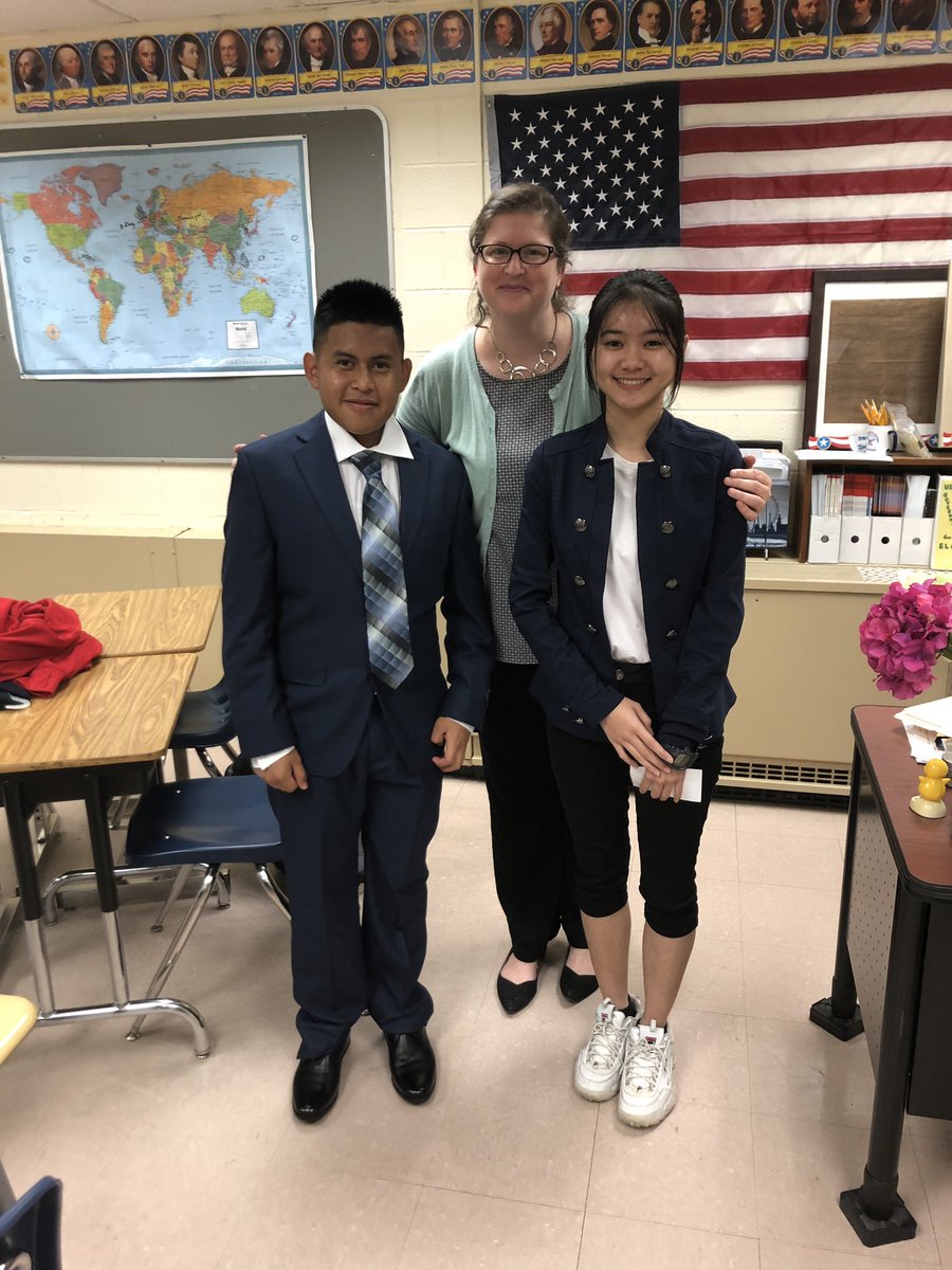 The ESOL Government team had their students dress up and do mock citizenship interviews with volunteers from the community and around the school. Wow!  Today was a happy day!