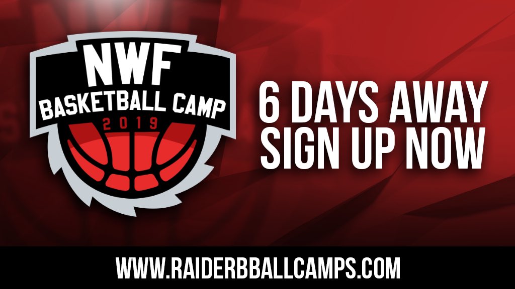 We are only 6 days away from @NWF_Raiders camp! Go to raiderbballcamps.com and sign up now!