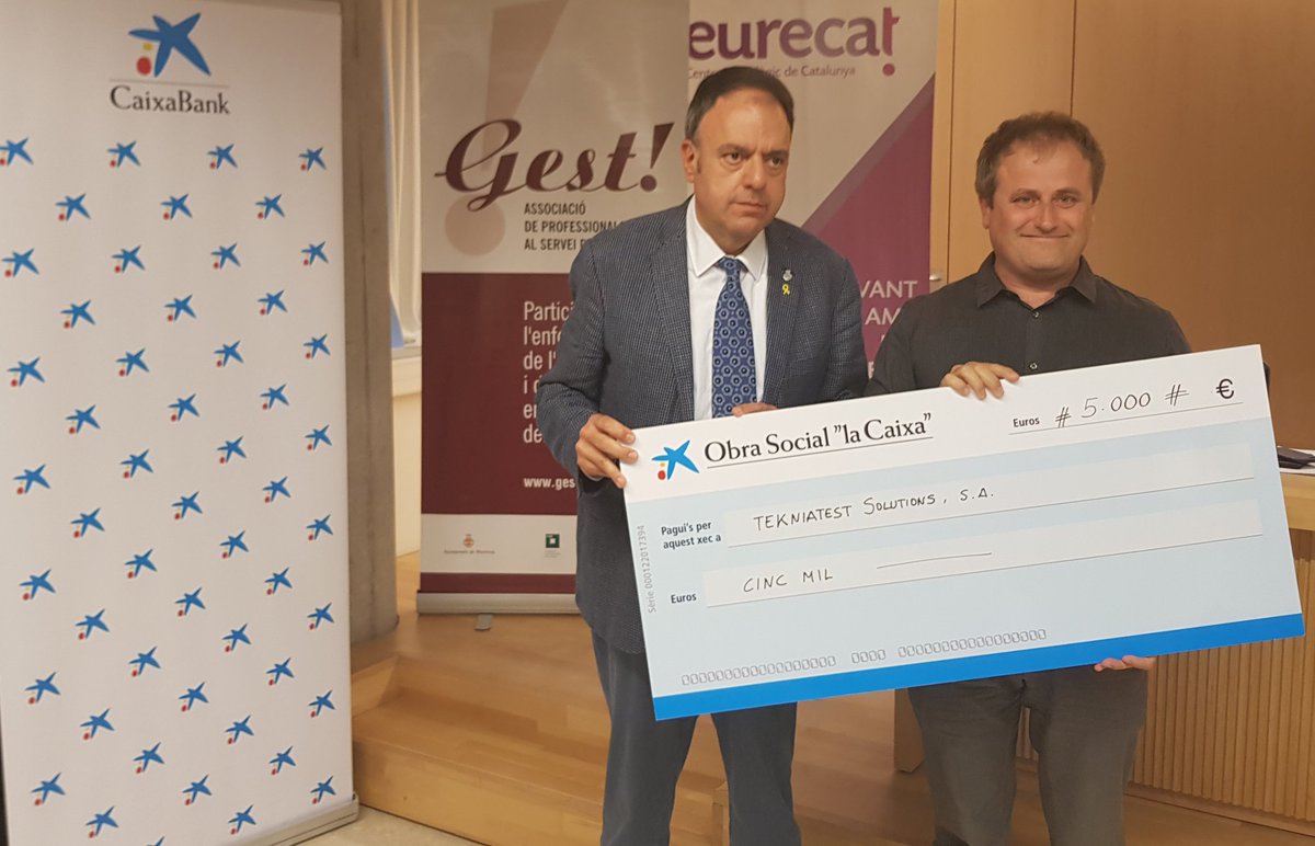 VelascoRibera's tweet photo. Felicitats a les empreses de #Manresa Tekniatest i HealthQuay (@HealthQuay) guanyadores del 3r Premi Iniciatives Desenvolupament Empresarial de l'associació GEST. Amb el suport de @caixabank i  @FundlaCaixaCAT  i la col.laboració de @ajmanresa 
@upcmanresa @CEDEMmanresa https://t.co/oDaBaqLo0m